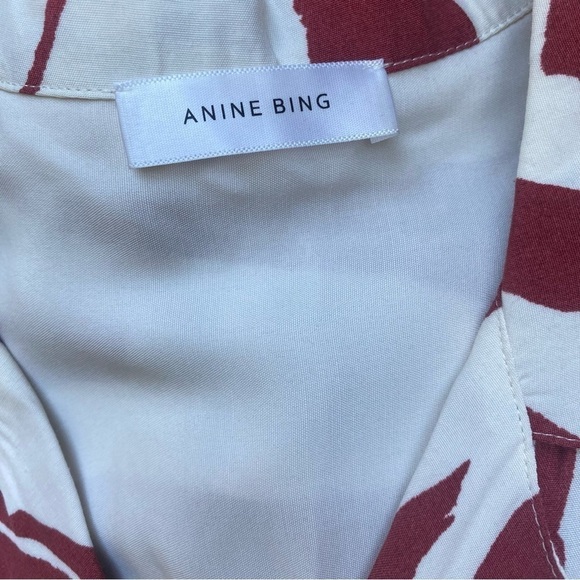 ANINE BING Benji Zebra Print Button Down Short Sleeve Top XS - Picture 10 of 11